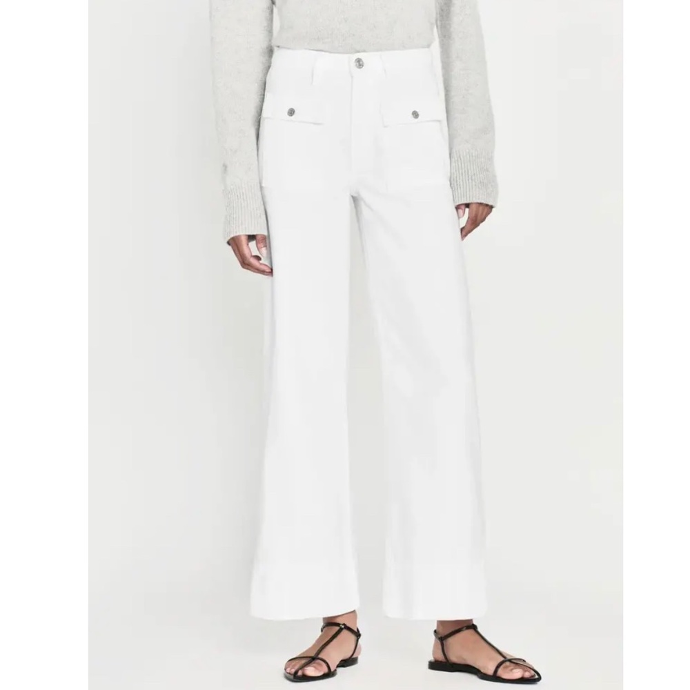 FRAME 70s Patch Pocket Crop in White - Size 25